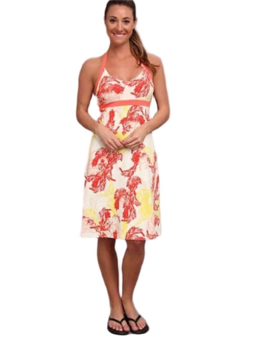 Patagonia Iliana Halter Dress Sz L Organic Cotton Blend